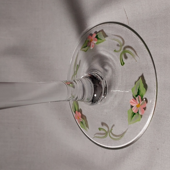 Elegant Hand Painted Roses Tea Light Candle Holder Glass Oval Cut - Picture 6 of 8